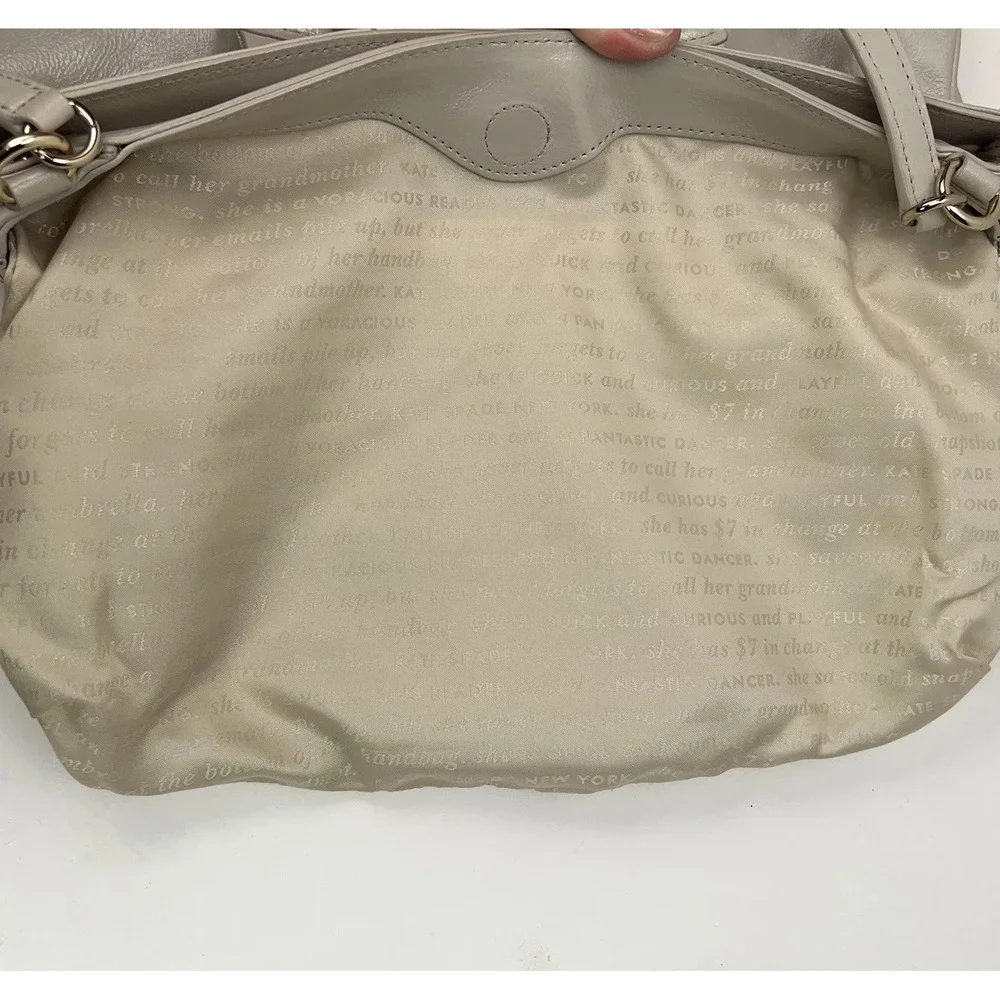 KATE SPADE New York Wellesley‎ Tote Satchel Taupe Patent Leather Shoulder Purse